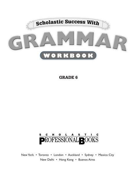 Scholastic Success With Grammar, Grade 6: Workbook With Answer Keys (2002 Copyright) Ebook Epub